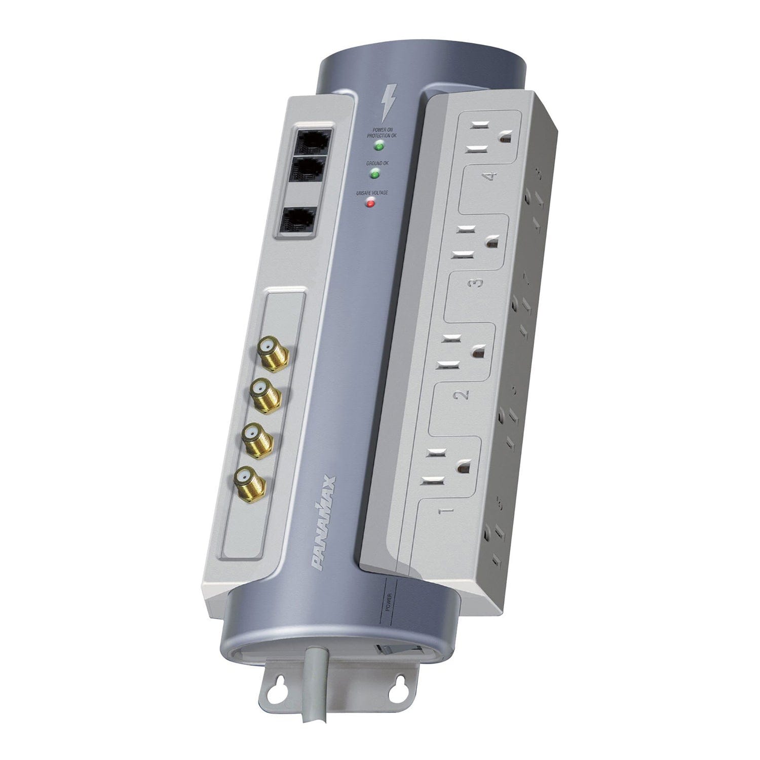 Panamax 8-AC Outlet, Coax, and Telco 15-Amp Home Theater Power Conditioner/Surge Protector, 6-Ft. Cord with Angled Plug, M8-AV