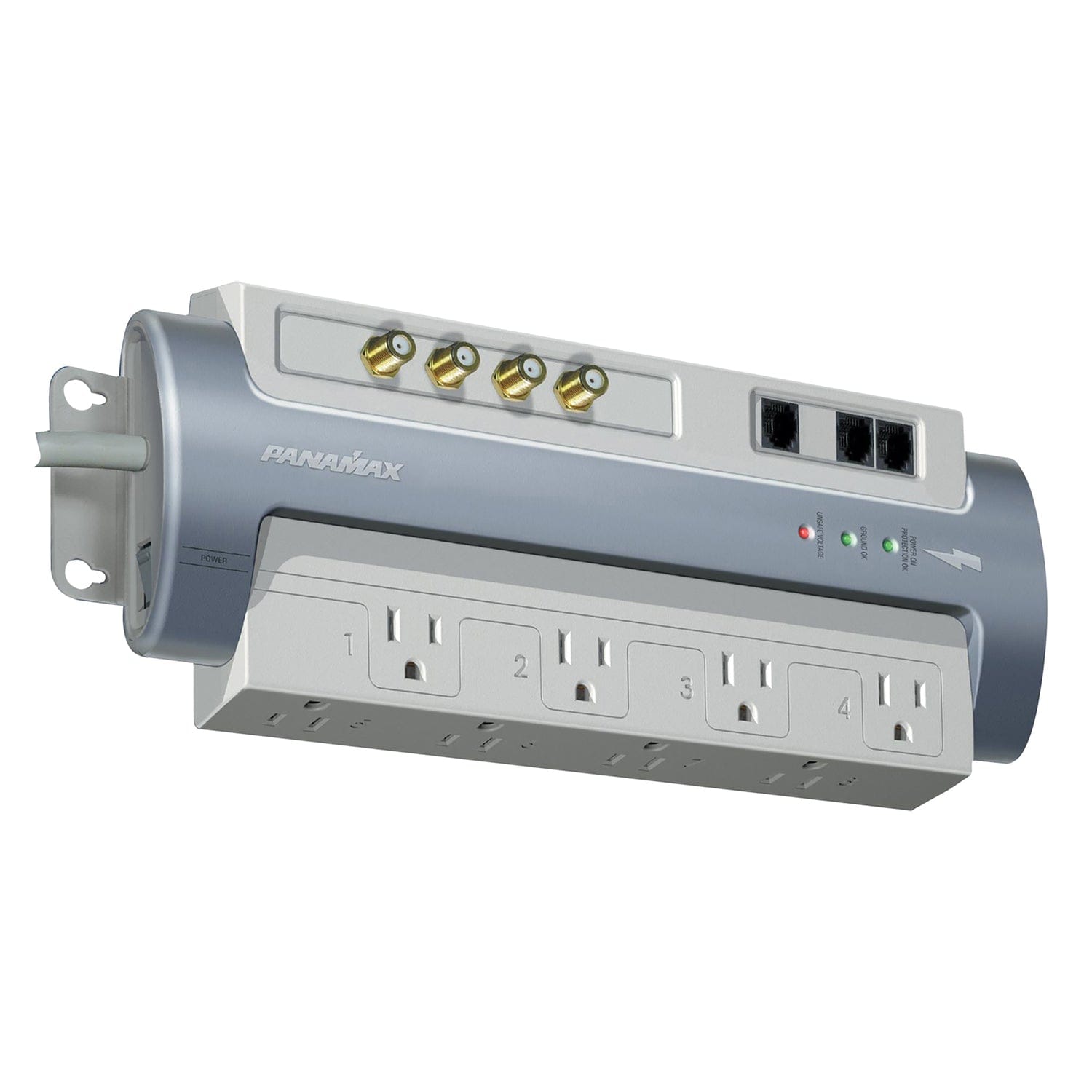 Panamax 8-AC Outlet, Coax, and Telco 15-Amp Home Theater Power Conditioner/Surge Protector, 6-Ft. Cord with Angled Plug, M8-AV