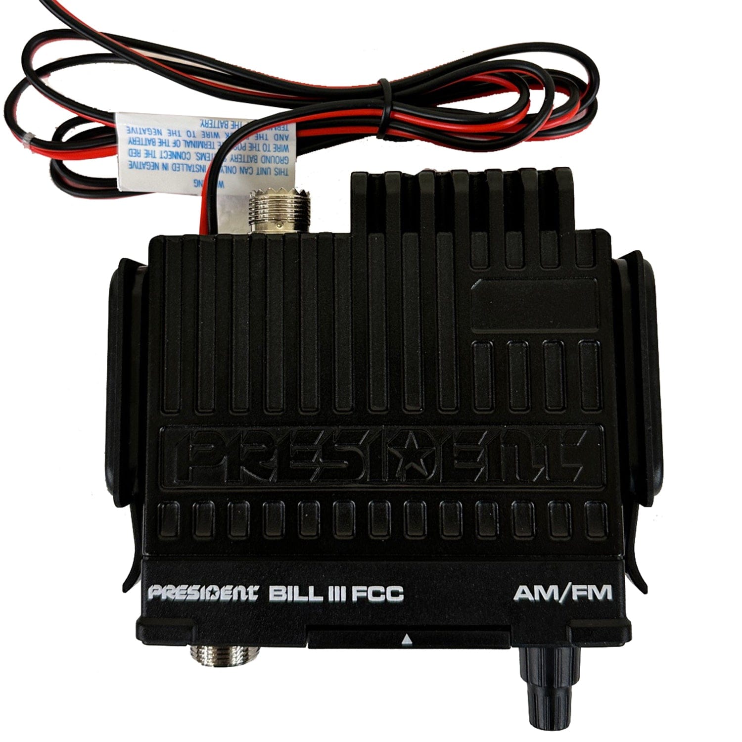 President BILL III FCC 40-Channel 12-Volt AM/FM Weatherband Ultracompact CB Radio with P-Channels and NRC, TXUS201-1