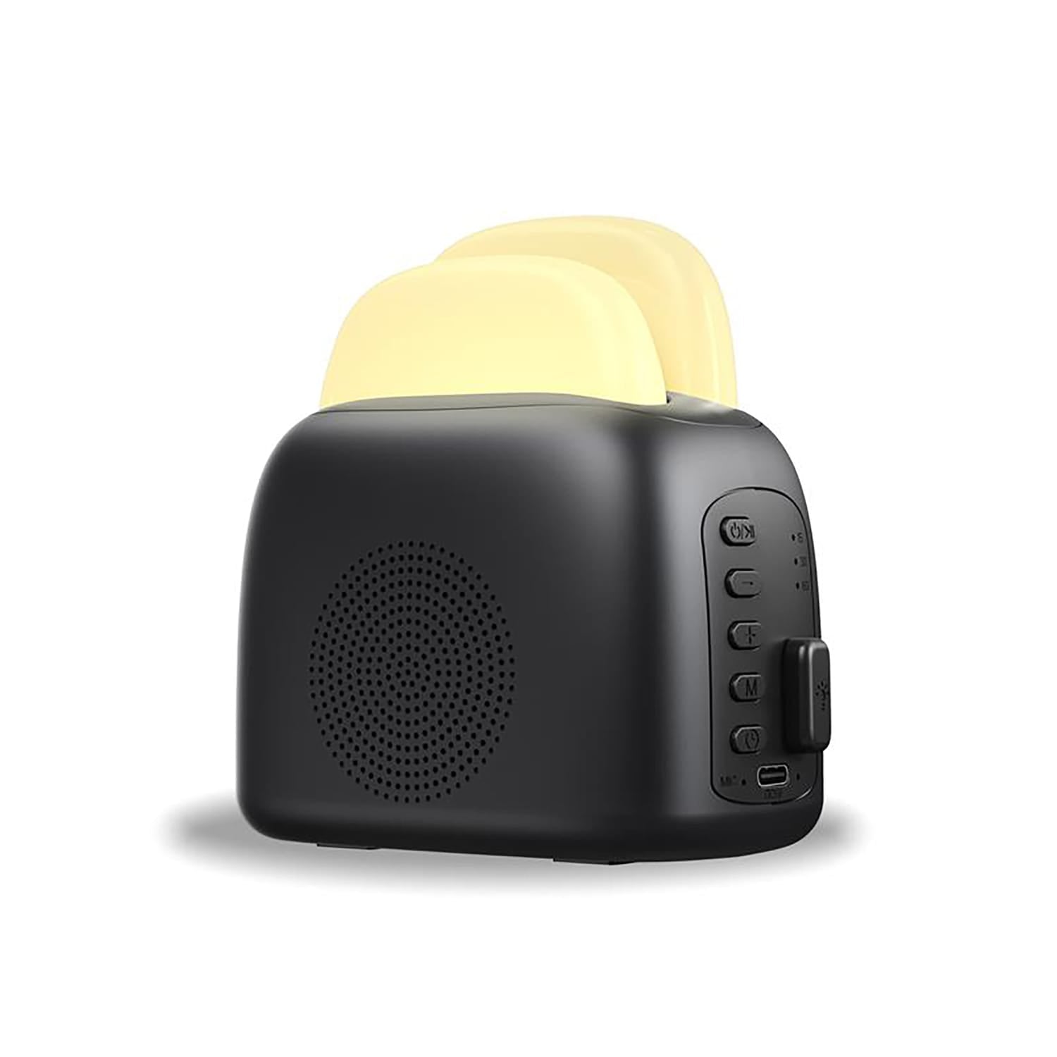 Priority Products Toaster-Shaped Sleeping Machine with Bluetooth Speaker and Night-Light, Black