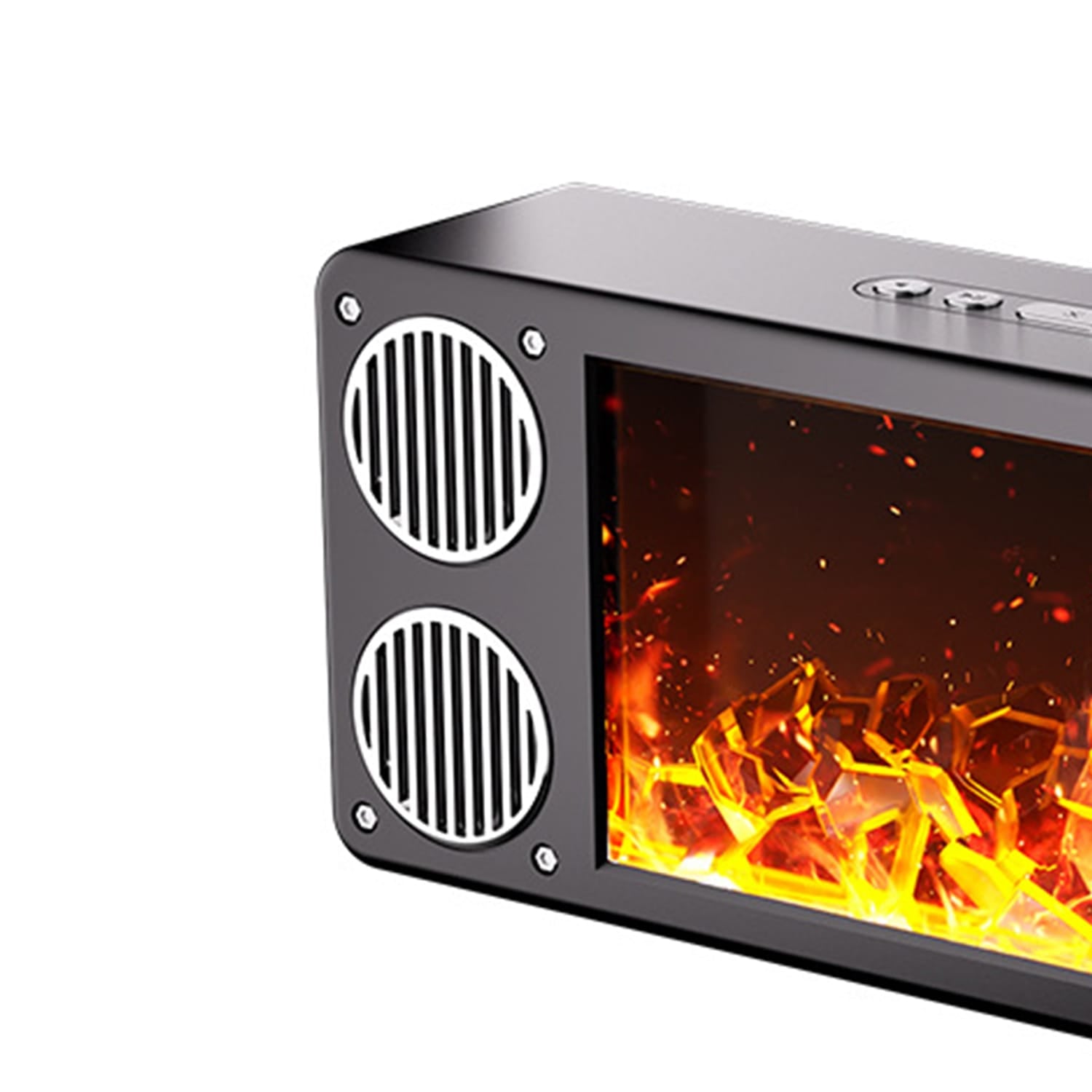 Priority Products Portable Bluetooth Speaker with FM Radio and Fireplace Lighting Effects, L-45, Black