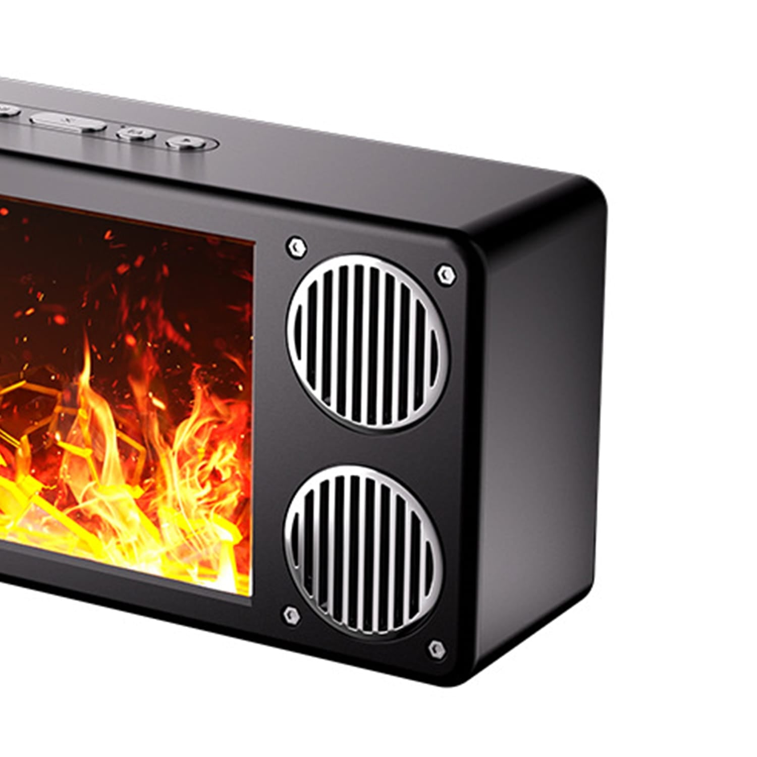 Priority Products Portable Bluetooth Speaker with FM Radio and Fireplace Lighting Effects, L-45, Black