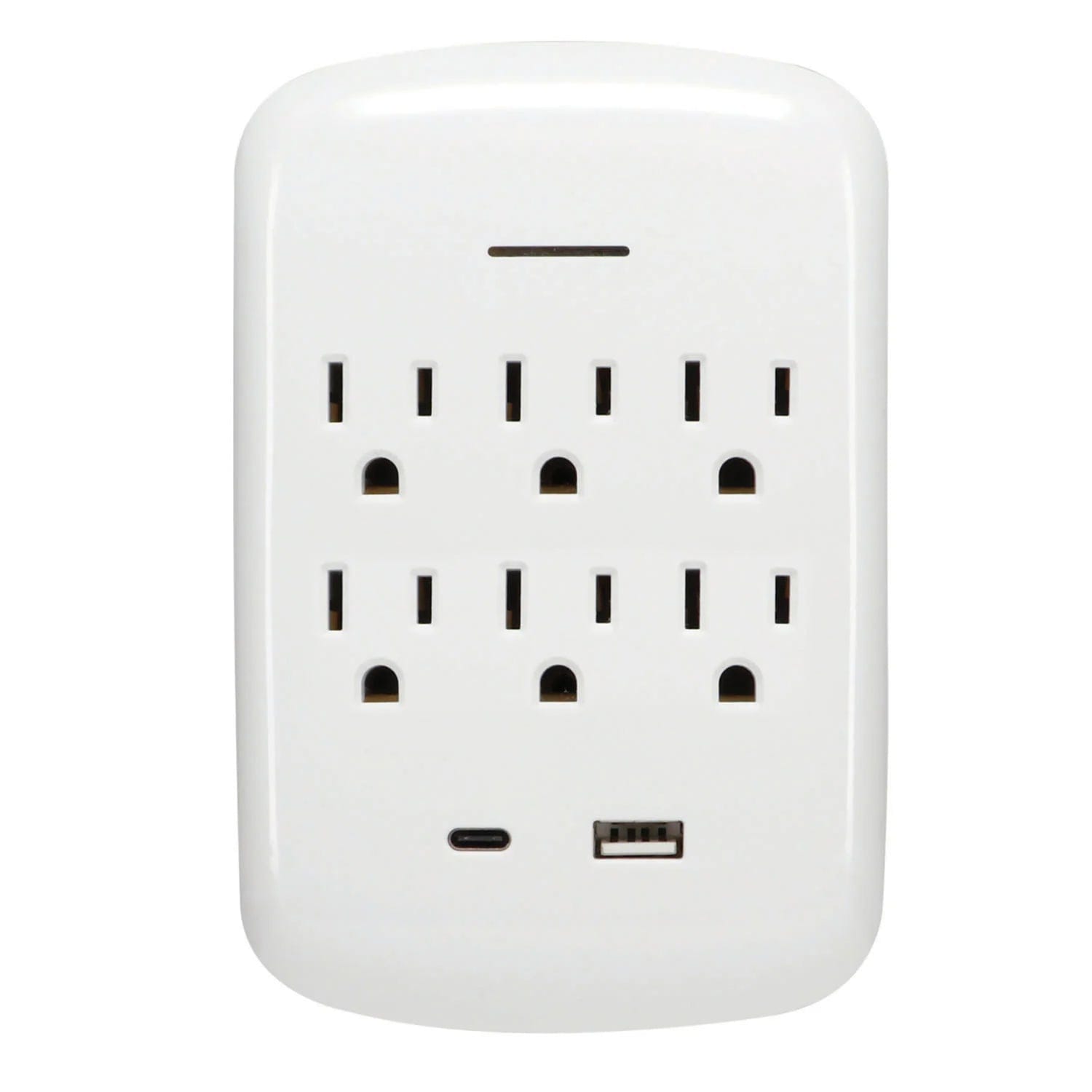 Prime 6-AC Outlet and 2-USB Port Grounded Wall Tap, PBSU072