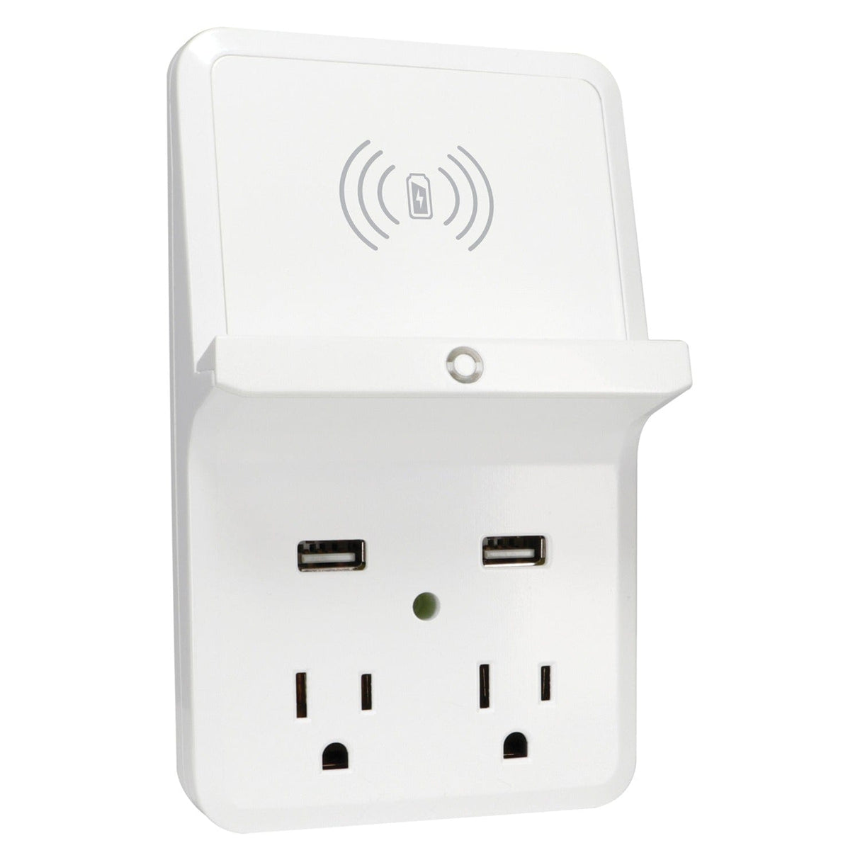 Prime Wireless-Charging-Dock Wall Tap with 2 Outlets and Dual USB Charger