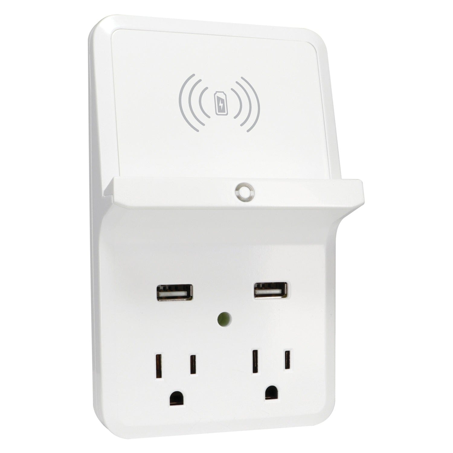 Prime Wireless-Charging-Dock Wall Tap with 2 Outlets and Dual USB Charger