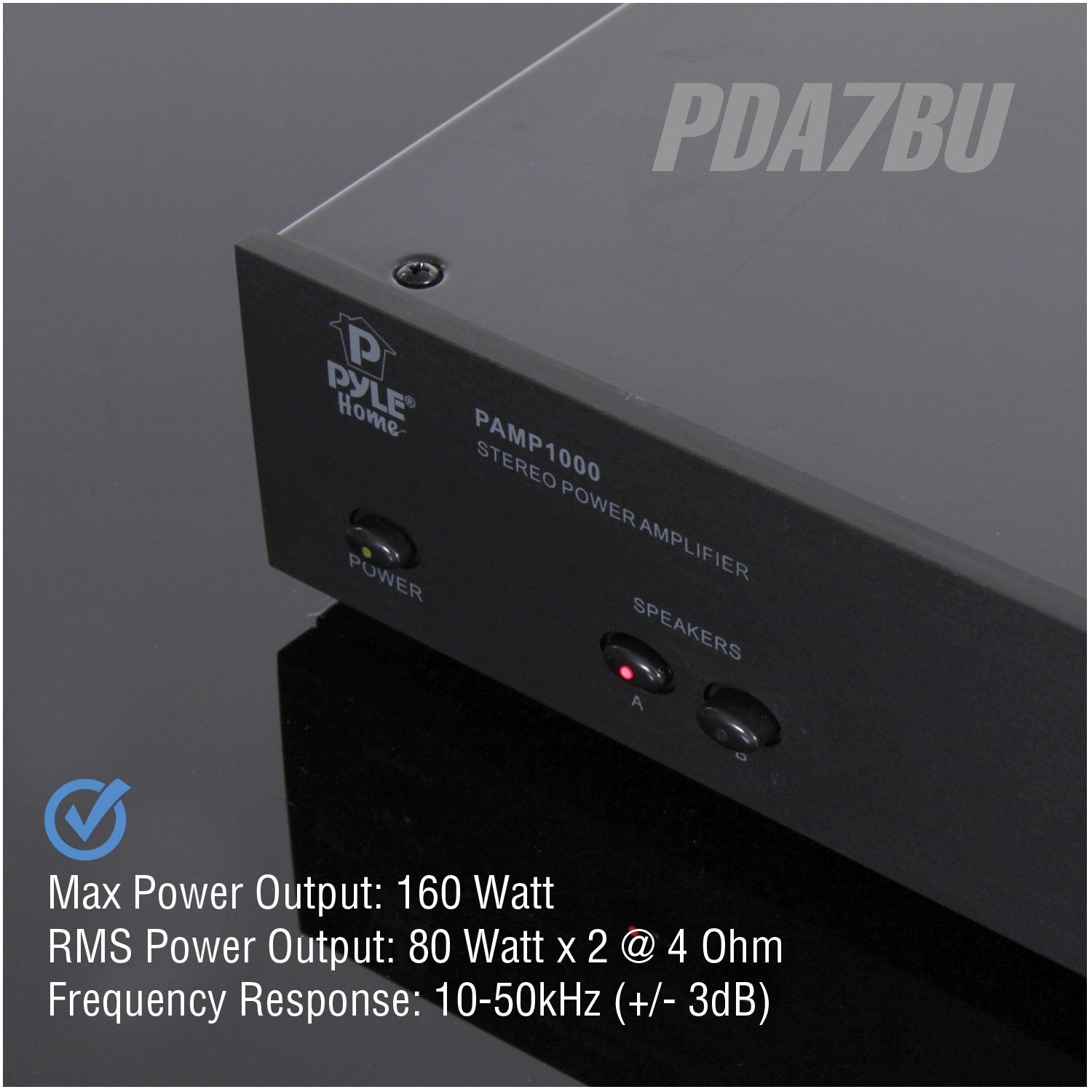 Pyle 2.1-Channel 200-Watt-Max Bluetooth Stereo Amplifier/Receiver with 2 Mic Inputs, FM Radio, USB, microSD, and Remote, PDA7BU