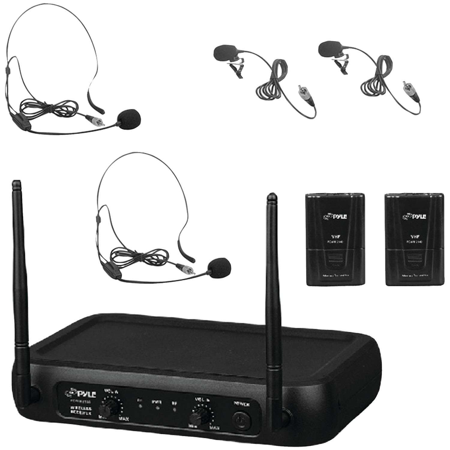 Pyle VHF Fixed-Frequency Wireless Microphone System
