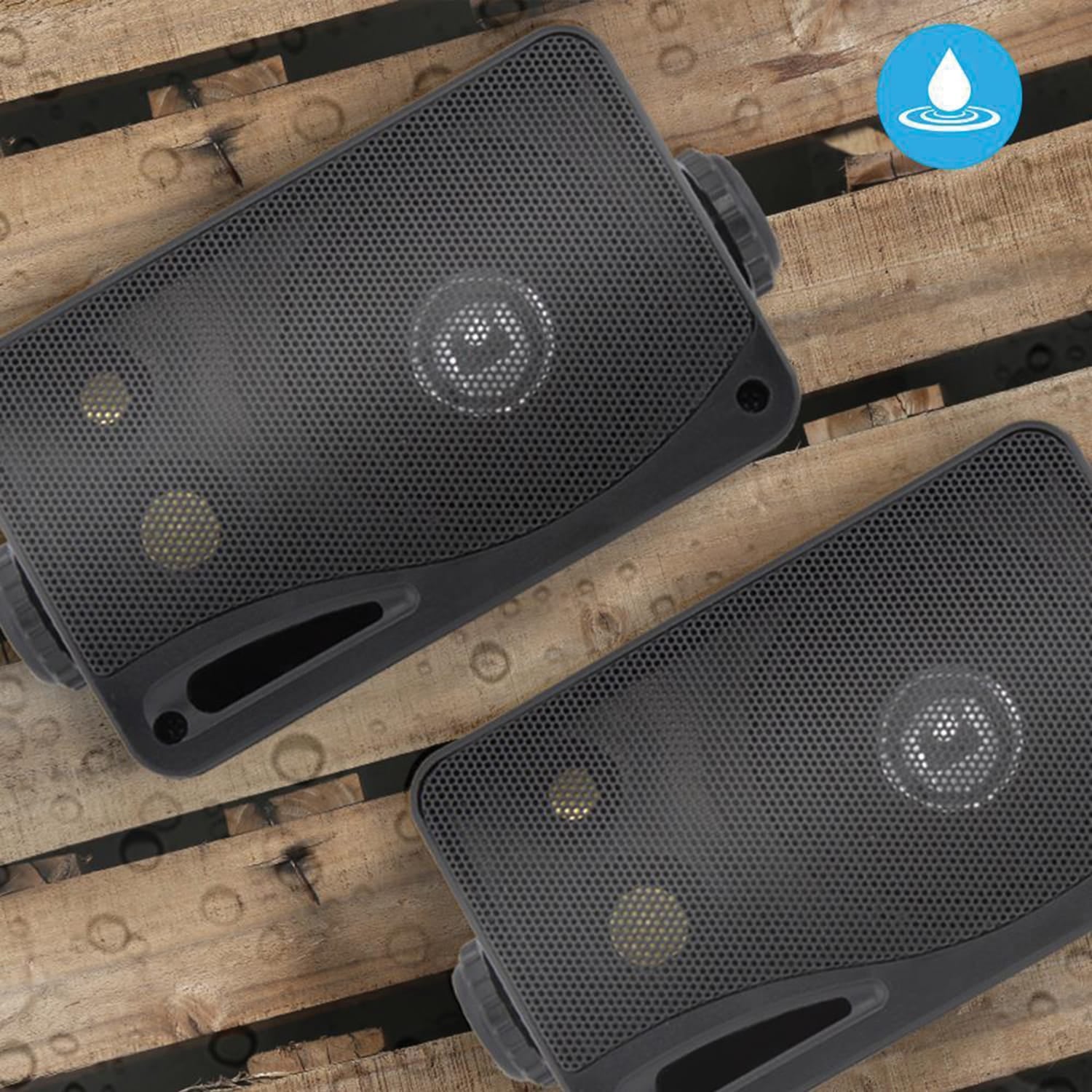 Pyle Hydra Series 3.5" 200-Watt 3-Way Weatherproof Mini-Box Speaker System, Black
