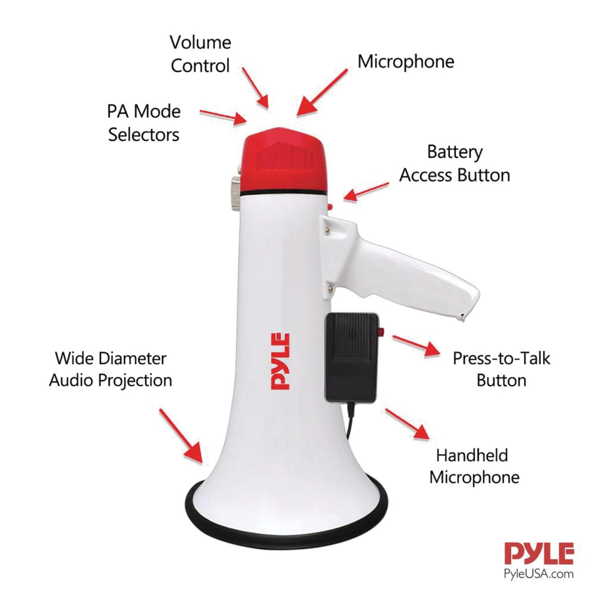 Pyle 40-Watt Professional Megaphone/Bullhorn