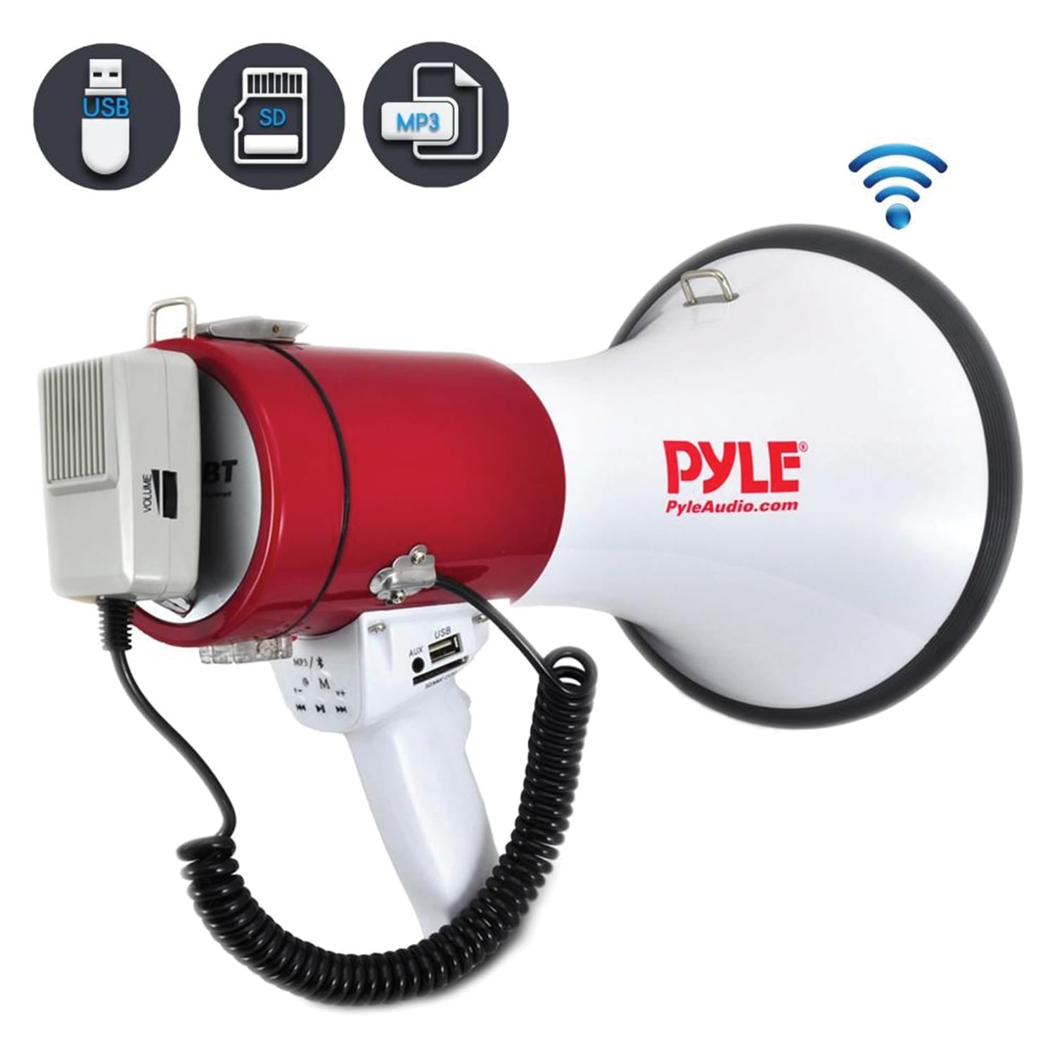 Pyle 50-Watt Bluetooth Megaphone Bullhorn with Siren