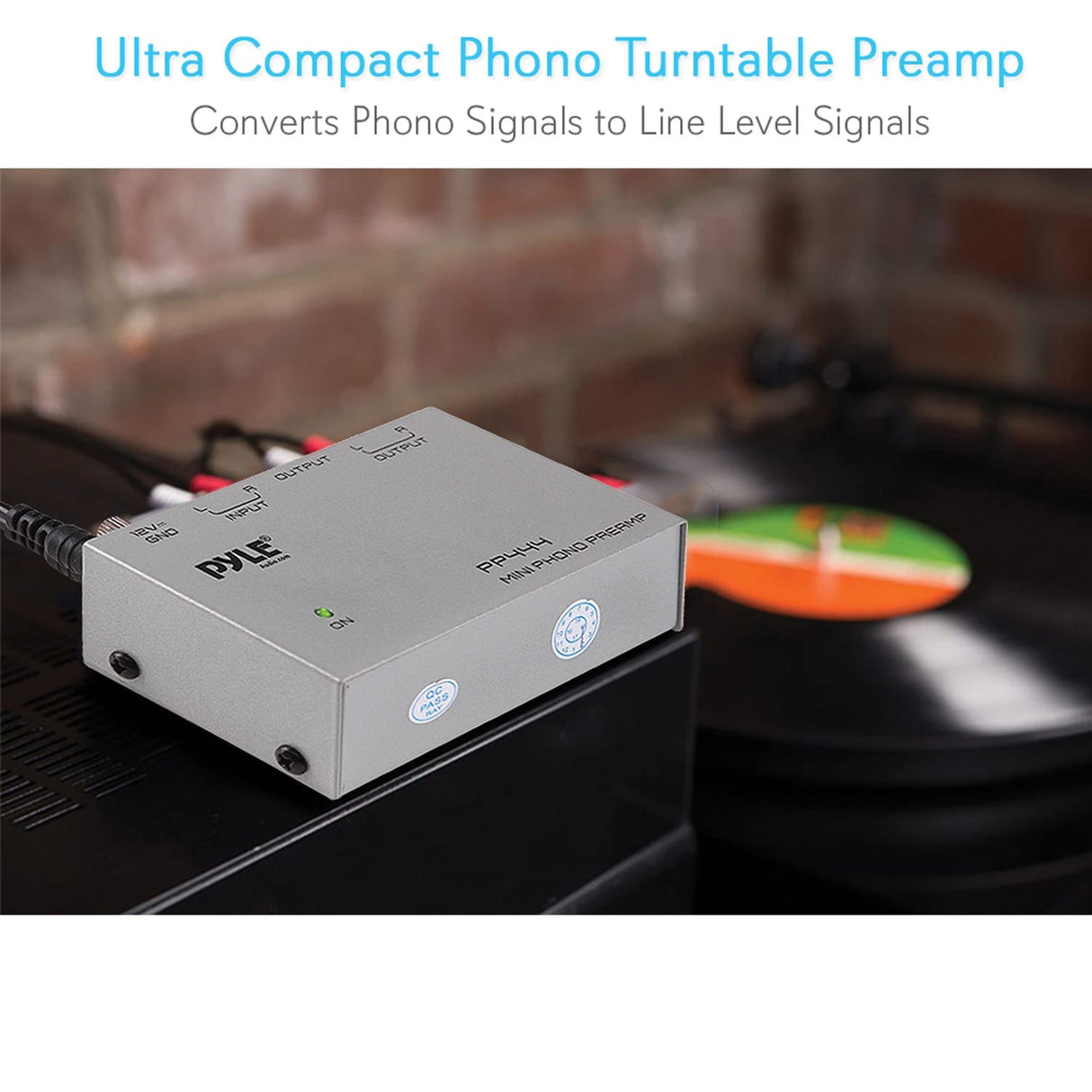 Pyle Ultra-Compact Phono Turntable Preamp