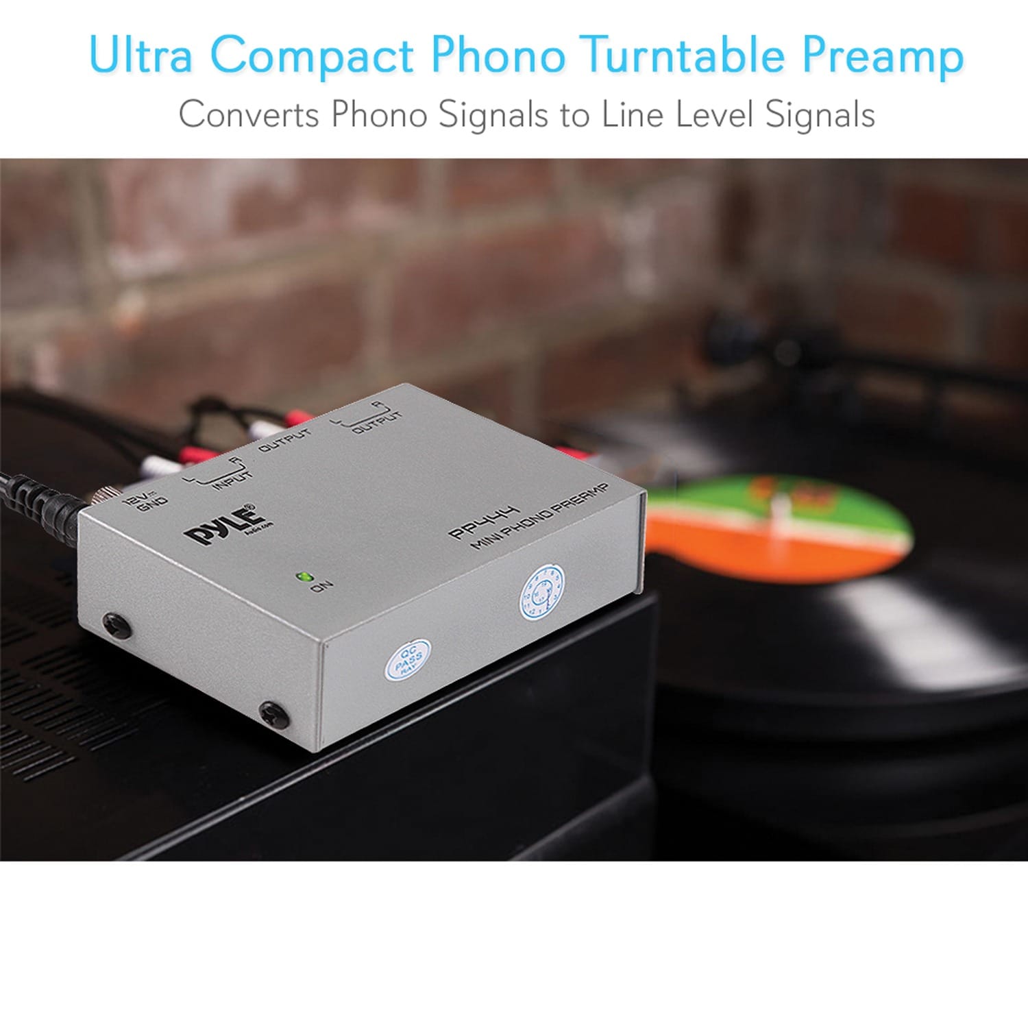 Pyle Ultra-Compact Phono Turntable Preamp