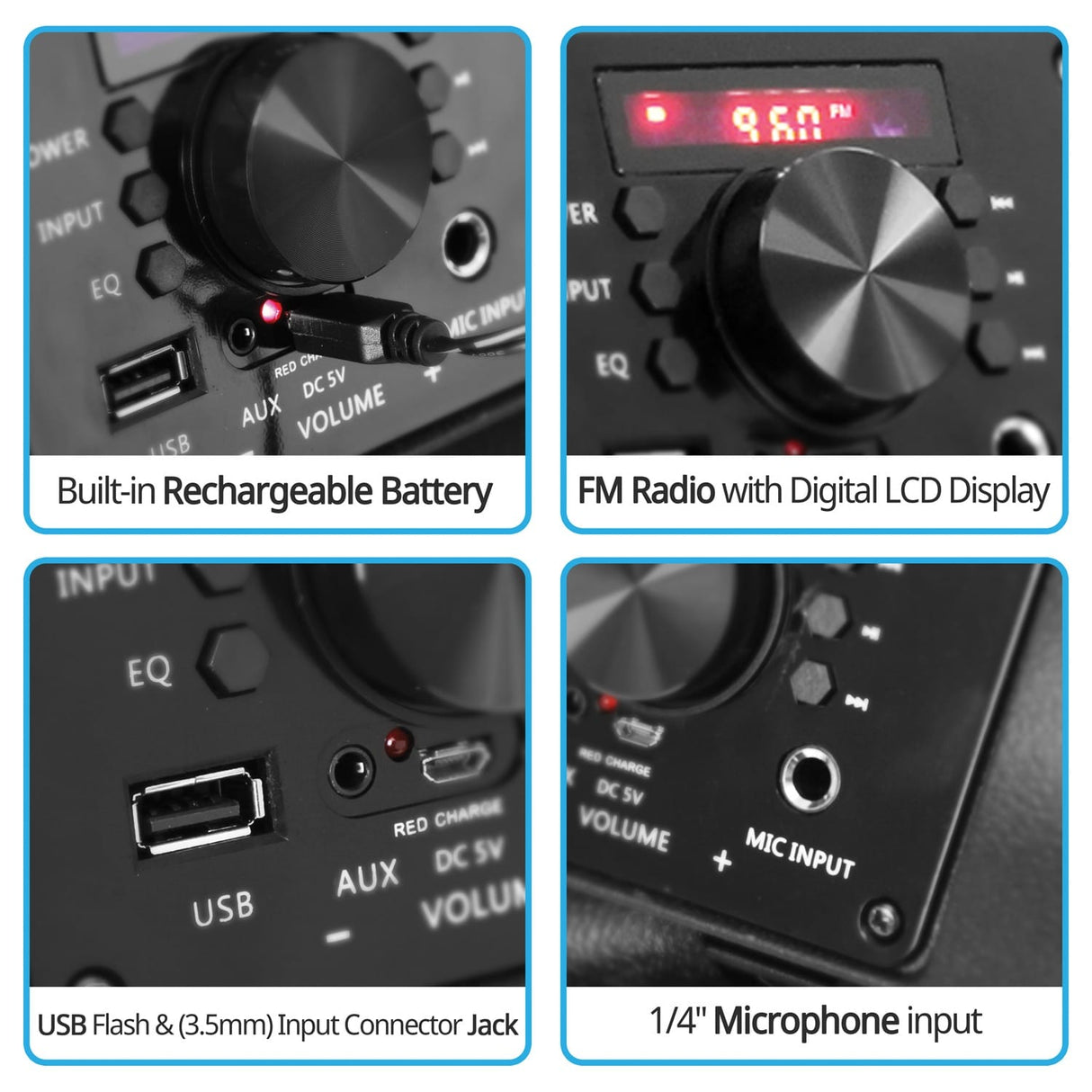 Pyle Portable Bluetooth PA Speaker and Microphone System