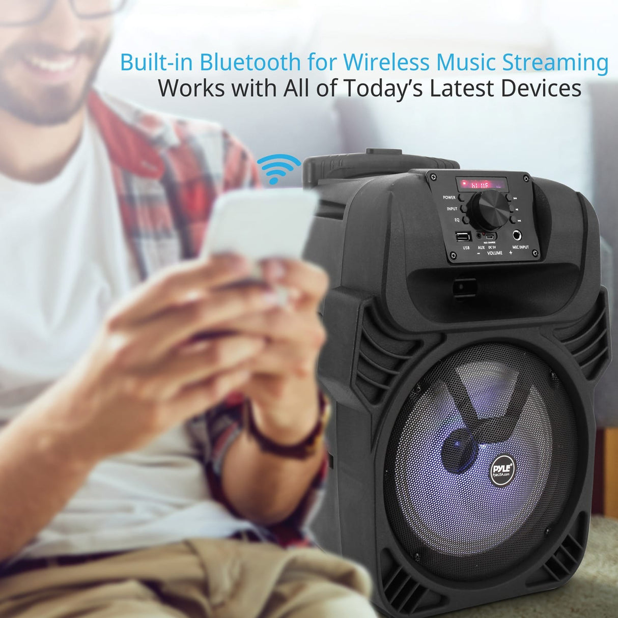 Pyle Portable Bluetooth PA Speaker and Microphone System
