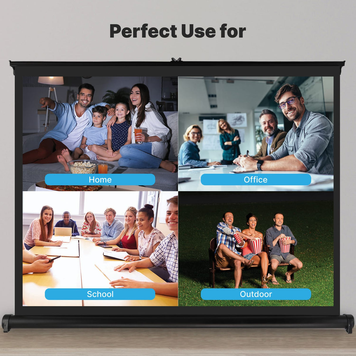 Pyle Retractable Pull-out-Style Manual Projector Screen, 50 In.