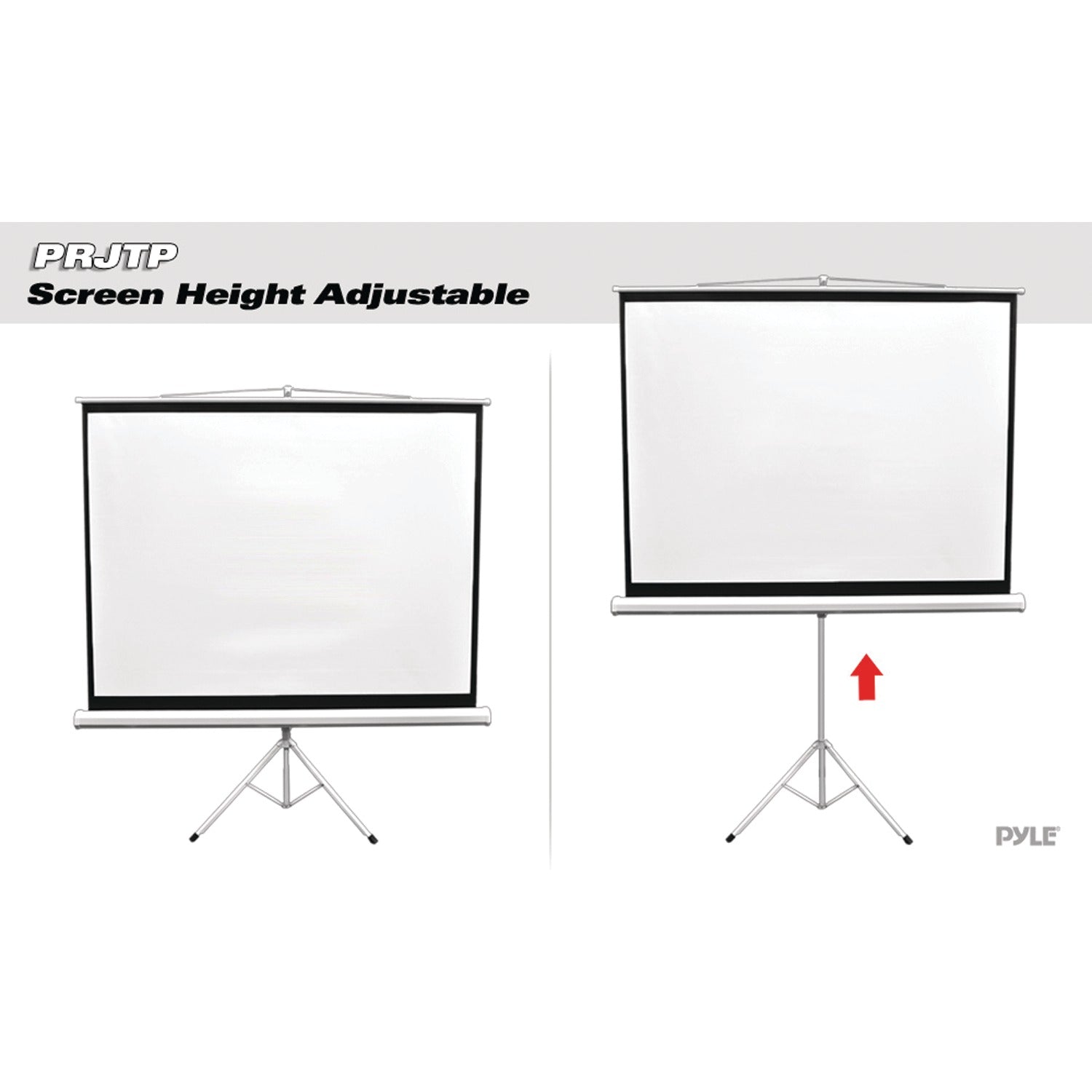 Pyle Floor-Standing Portable Tripod Manual Projector Screen, 84 In.