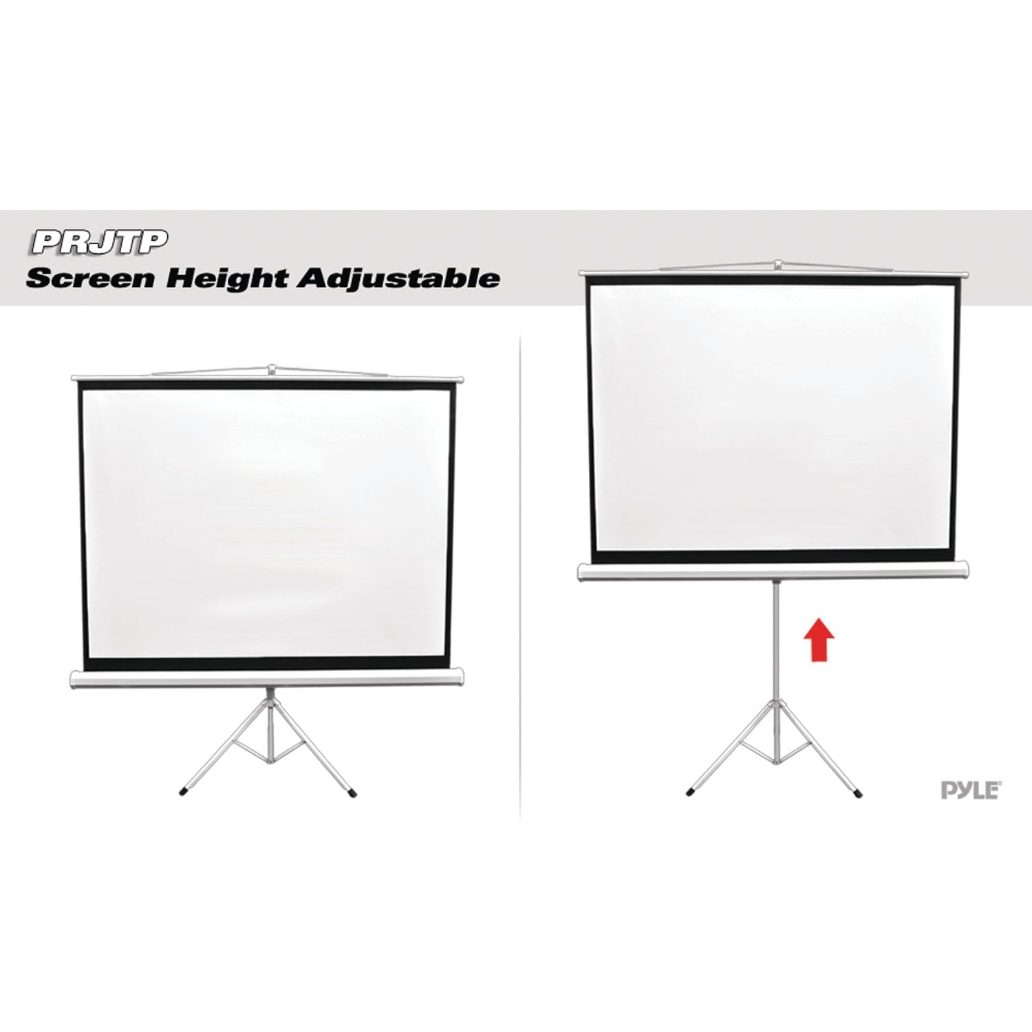 Pyle Floor-Standing Portable Tripod Manual Projector Screen, 84 In.