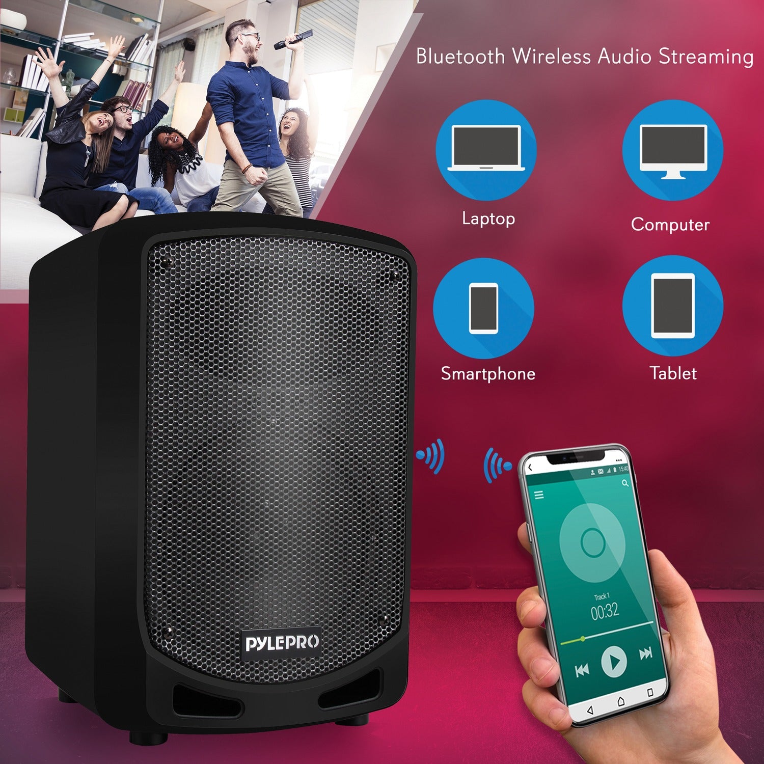 Pyle Compact and Portable Bluetooth PA Speaker