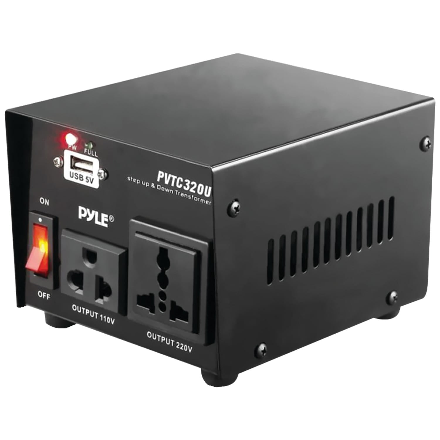 Pyle Step Up and Step Down 500-Watt Voltage Converter Transformer with USB Charging Port