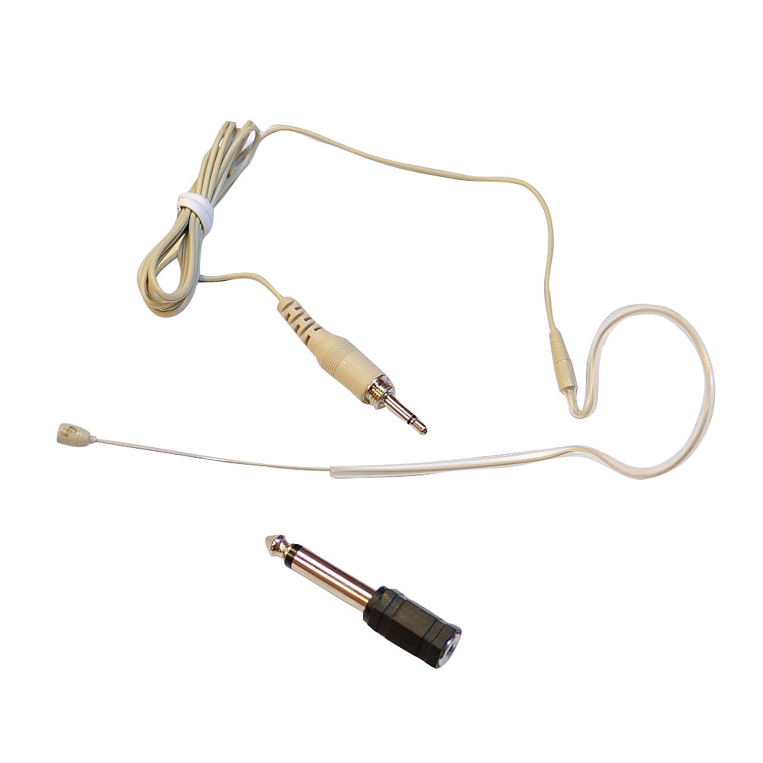 Pyle Wired Single Over-Ear Head-worn Boom Microphone Headset with Windscreens and 1/4-In. Adapter, Omnidirectional, 3.9-Ft. Cable, PMEM1
