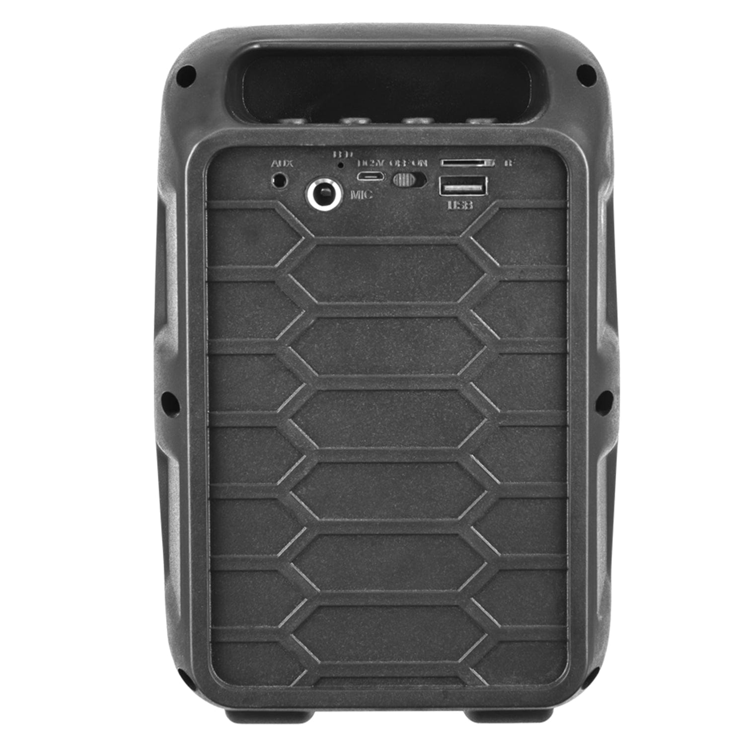 QFX Portable Bluetooth Speaker with LED Party Lights, FM Radio, and Microphone Input, True Wireless, BT-60, Black
