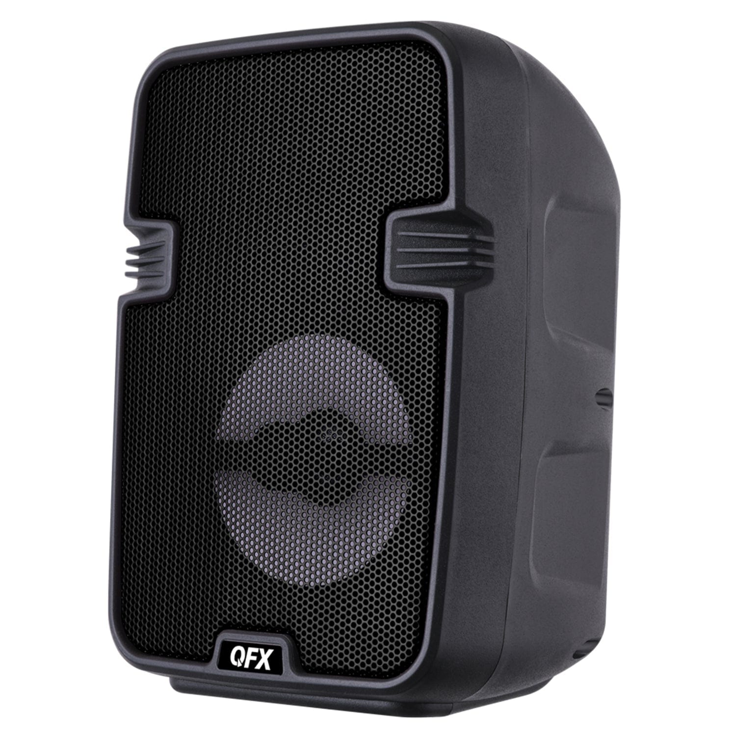 QFX Portable Bluetooth Speaker with LED Party Lights, FM Radio, and Microphone Input, True Wireless, BT-60, Black