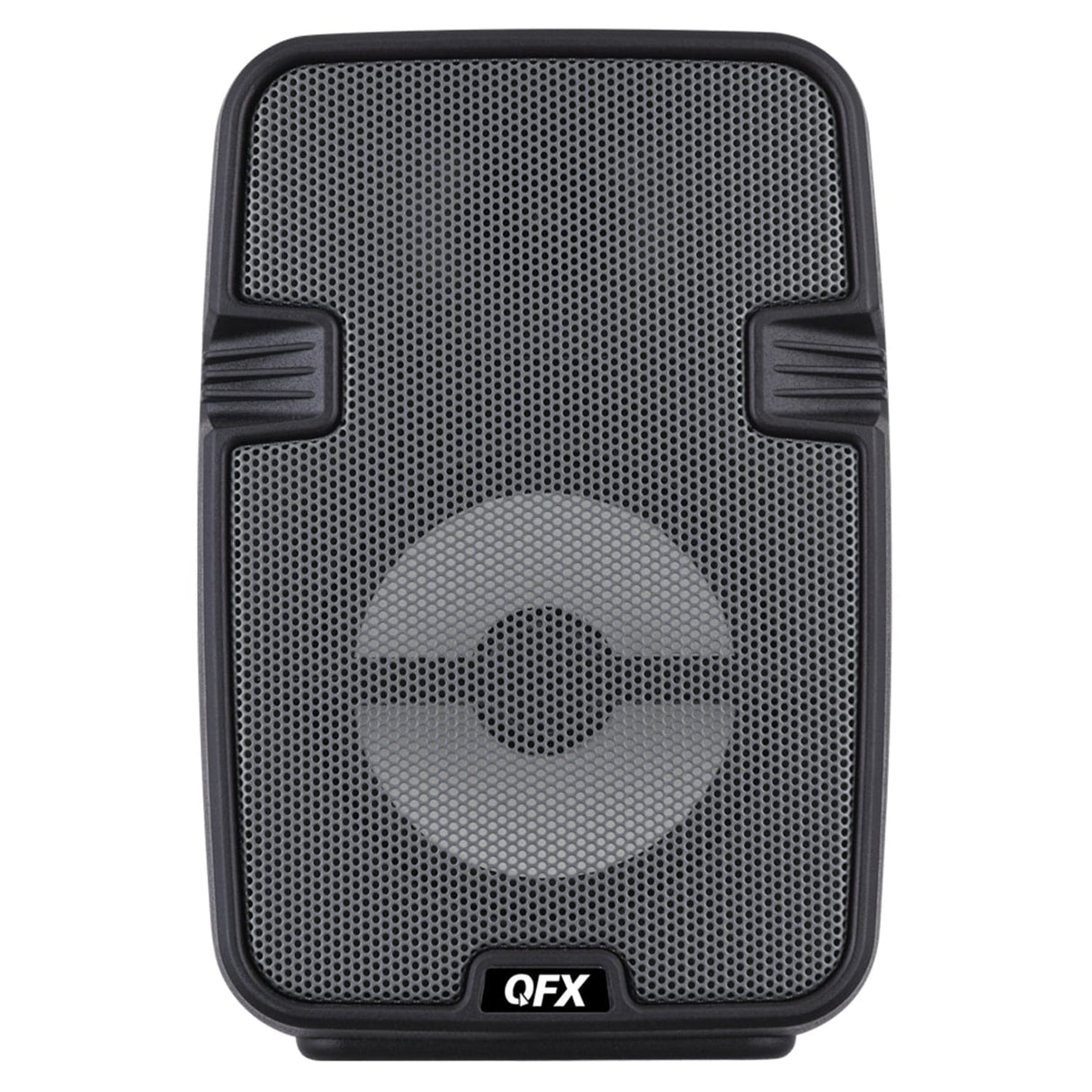 QFX Portable Bluetooth Speaker with LED Party Lights, FM Radio, and Microphone Input, True Wireless, BT-60, Charcoal