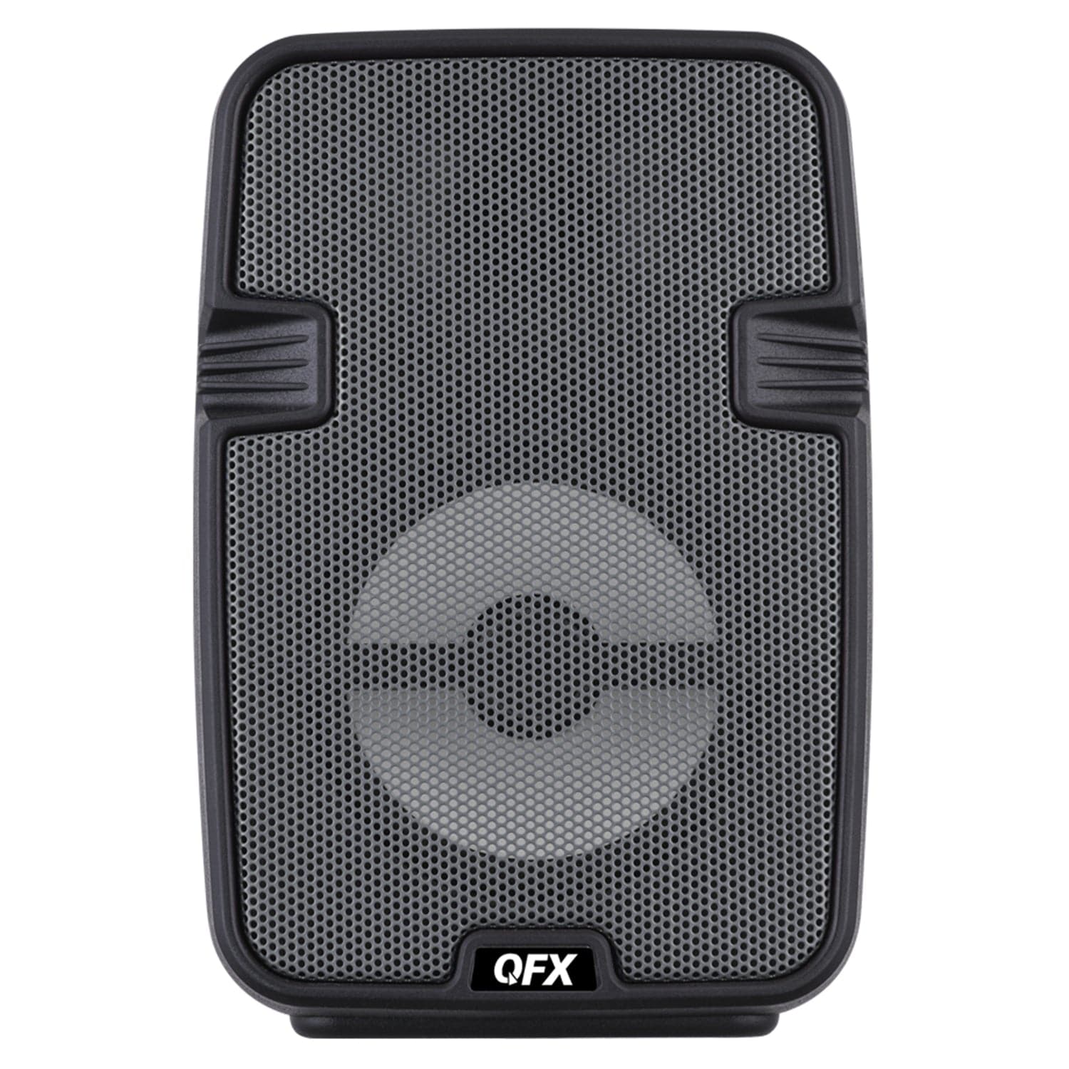 QFX Portable Bluetooth Speaker with LED Party Lights, FM Radio, and Microphone Input, True Wireless, BT-60, Charcoal