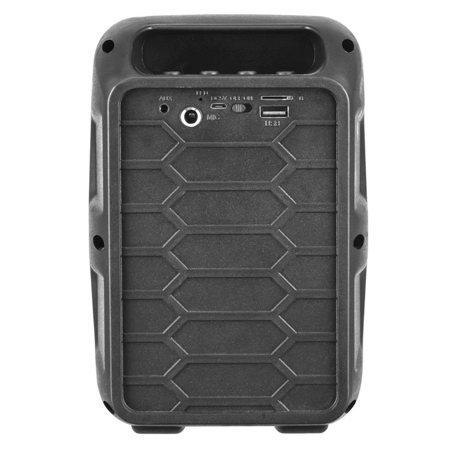 QFX Portable Bluetooth Speaker with LED Party Lights, FM Radio, and Microphone Input, True Wireless, BT-60, Charcoal