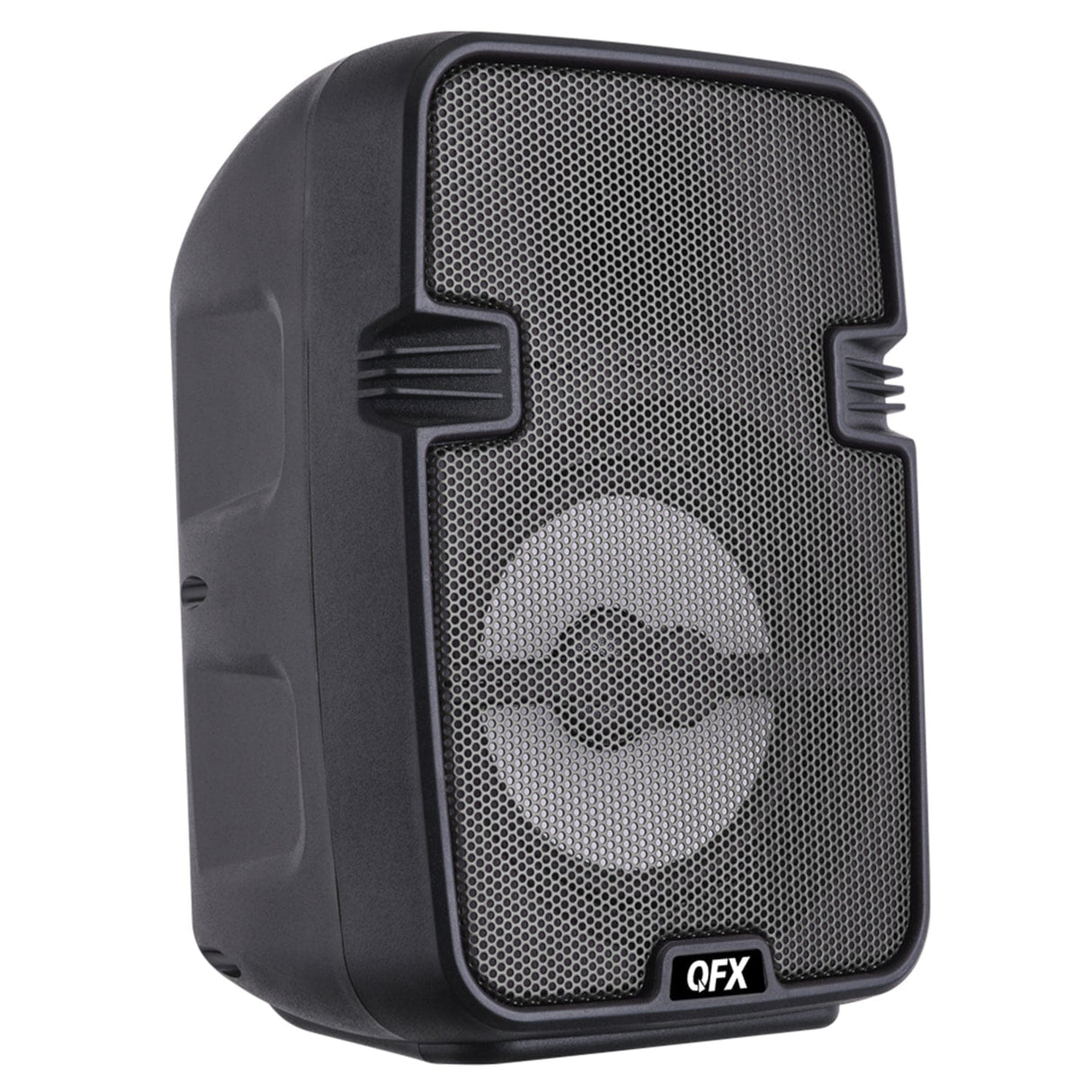 QFX Portable Bluetooth Speaker with LED Party Lights, FM Radio, and Microphone Input, True Wireless, BT-60, Charcoal