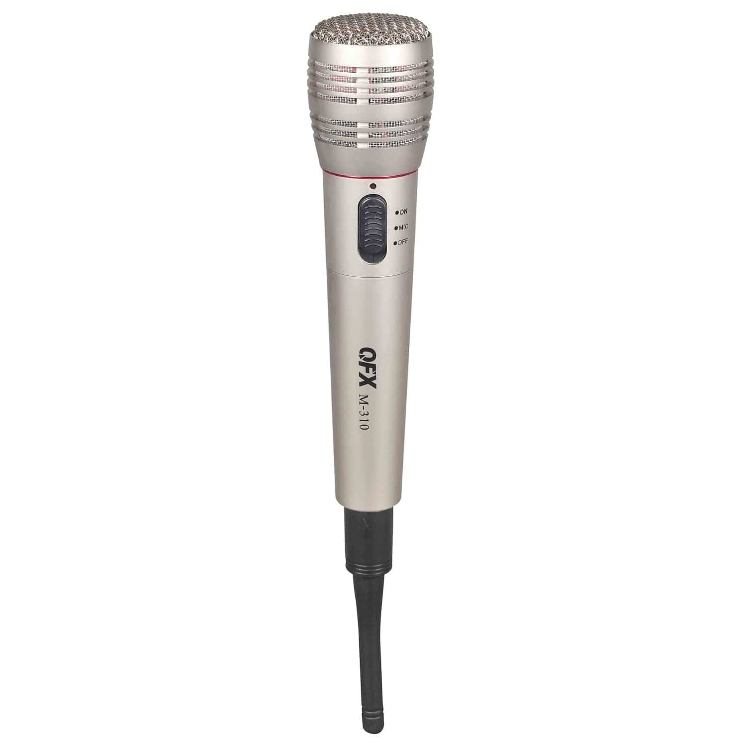 QFX M-310 Wireless Microphone System with Handheld Microphone, Wireless Receiver, and Microphone Cable
