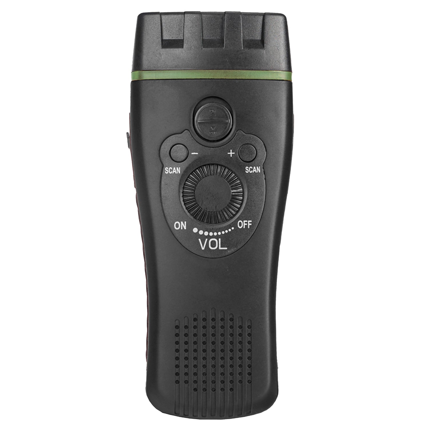QFX Portable Rechargeable Emergency FM Radio with Built-in LED Flashlight, Black, R-10C