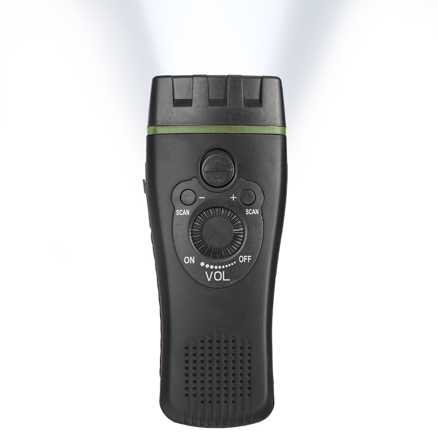 QFX Portable Rechargeable Emergency FM Radio with Built-in LED Flashlight, Black, R-10C