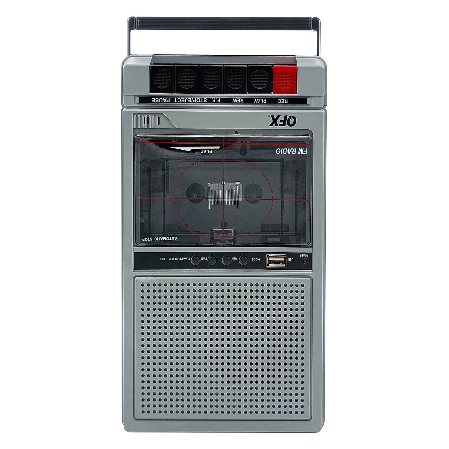 QFX Retro-40 Shoebox-Style Cassette Tape Player/Recorder with Bluetooth and USB Playback
