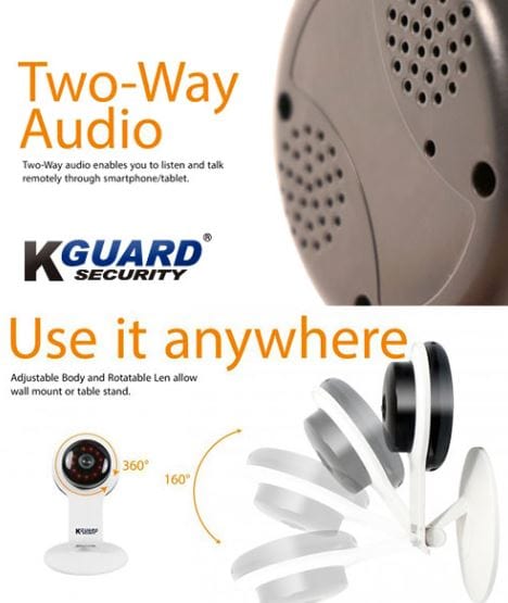 KGuard Security Motion Technology HD Wireless Wi-Fi IP Camera - Refurbished