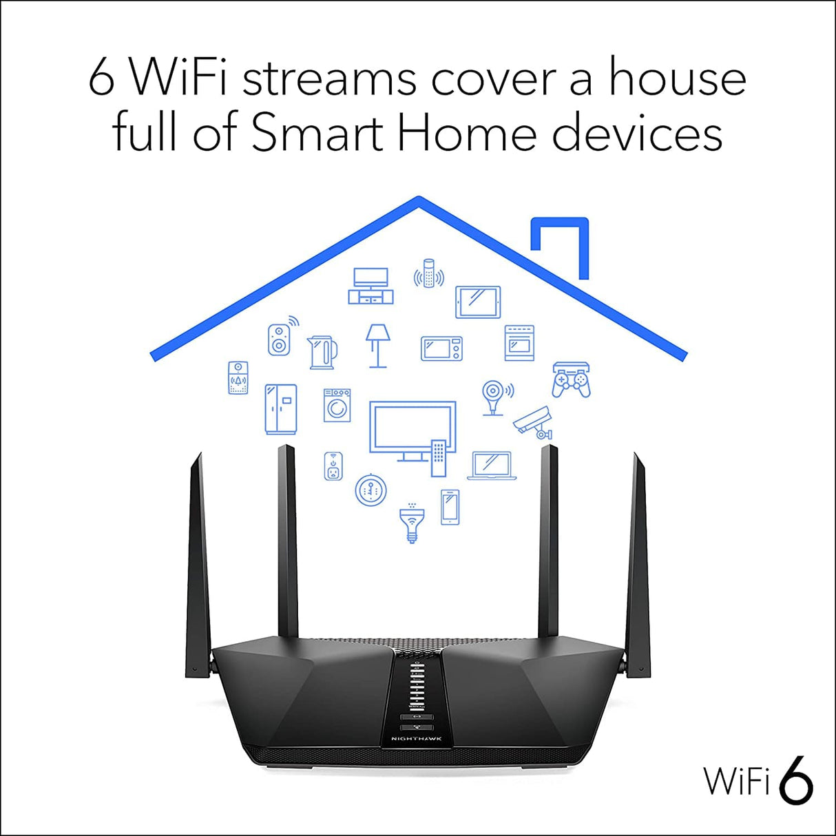 Netgear RAX50 Nighthawk AX6/6-Stream AX5400 WiFi 6 Router - Certified Refurbished