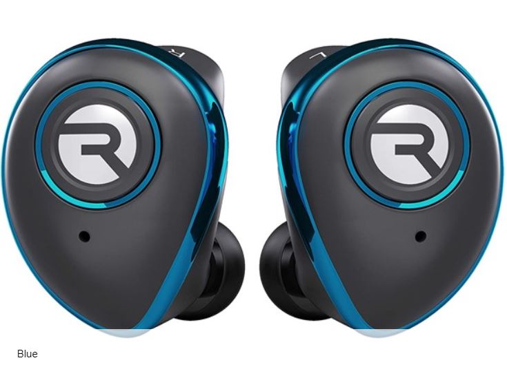 Raycon E50 Wireless Earbuds Headphones + Mic + Case Blue- Certified Refurbished