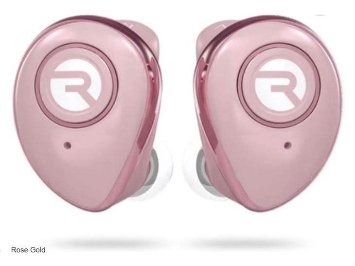 Raycon E50 Gold Wireless Earbuds Bluetooth Built-in Mic Headphones + Case Rose Gold