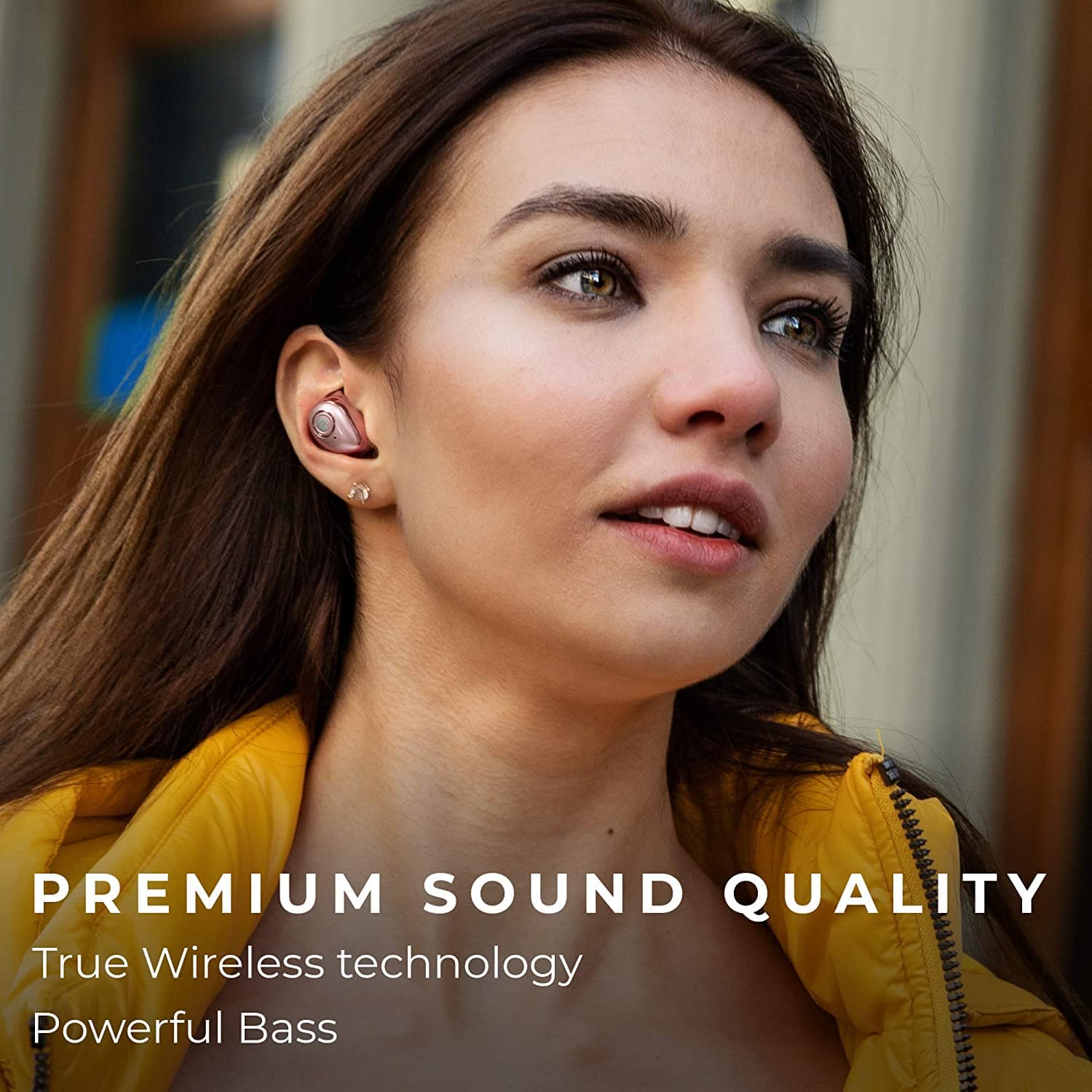 Raycon E50 Gold Wireless Earbuds Bluetooth Built-in Mic Headphones + Case Rose Gold