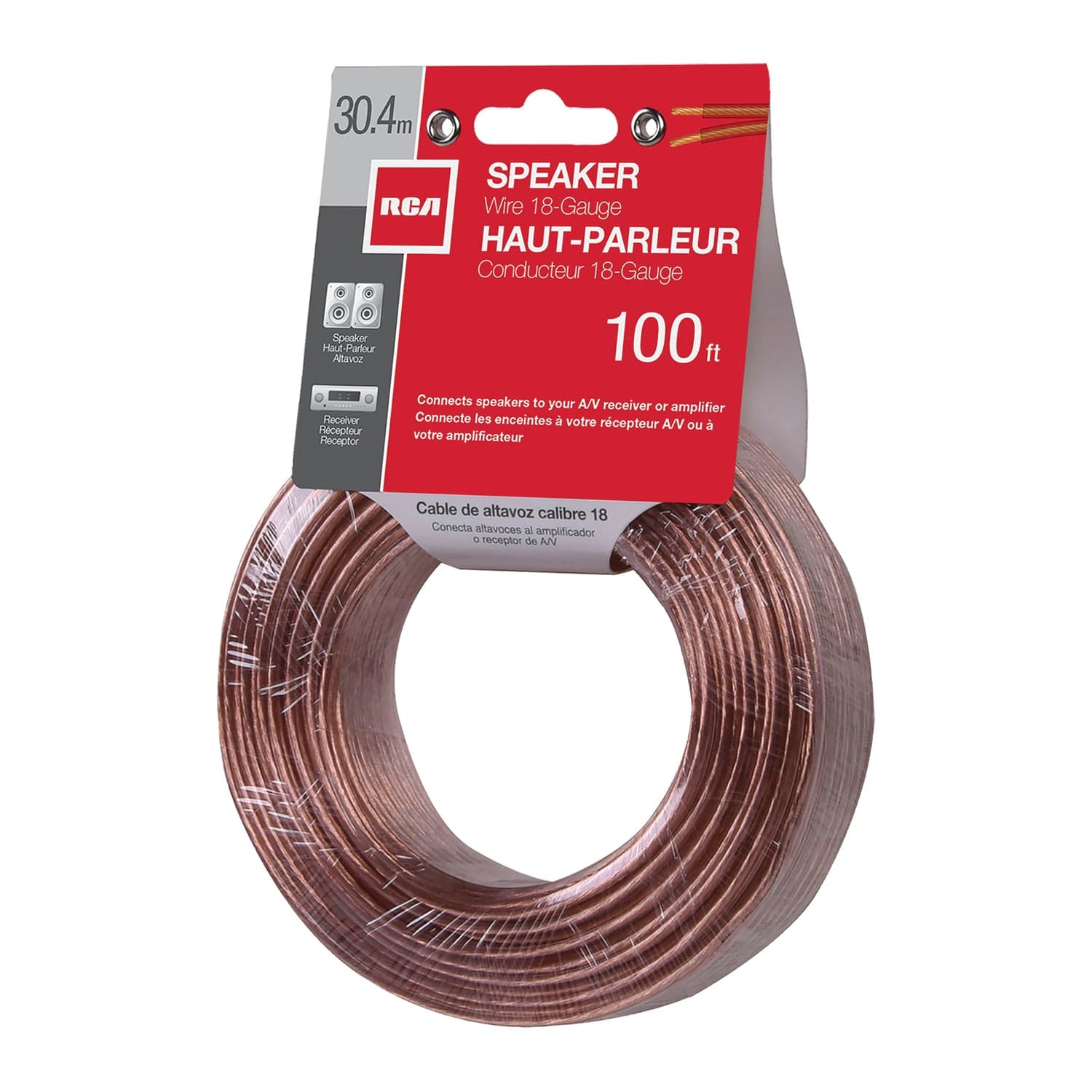 RCA 18-Gauge Speaker Wire, 100 Ft.