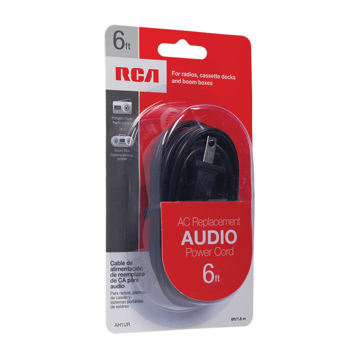 RCA Universal 2-Prong Replacement Power Cord, 6 Ft.
