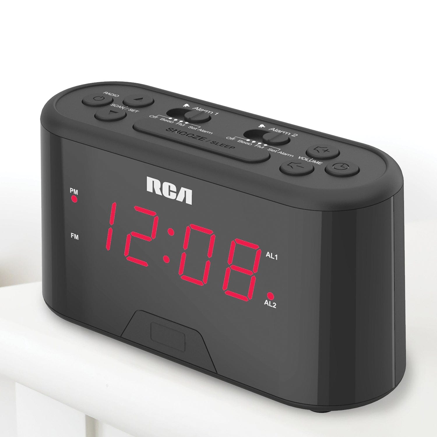RCA Digital FM Radio Alarm Clock with Large Numbers and Battery Backup, RC551