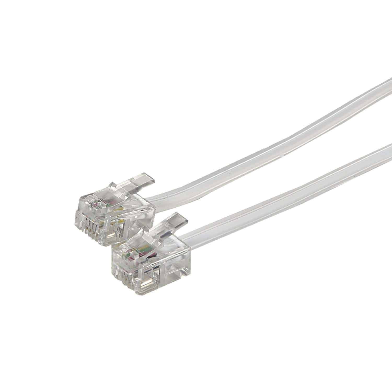 RCA Rounded Phone Line Cord, 7 Ft., White