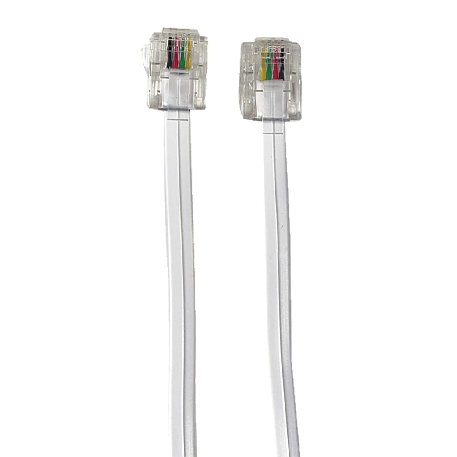 RCA Rounded Phone Line Cord, 7 Ft., White