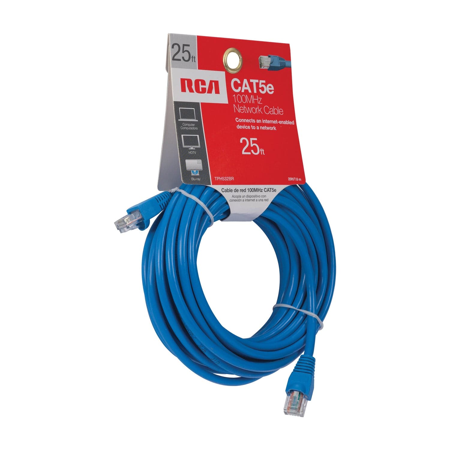 RCA CAT-5E 100-MHz Network Cable, Blue, 25 Ft.