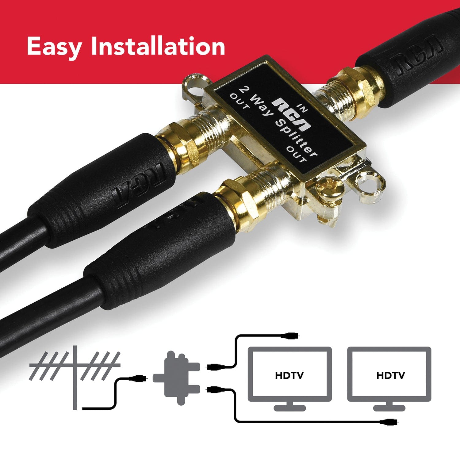 RCA Coaxial Splitter, 2-Way