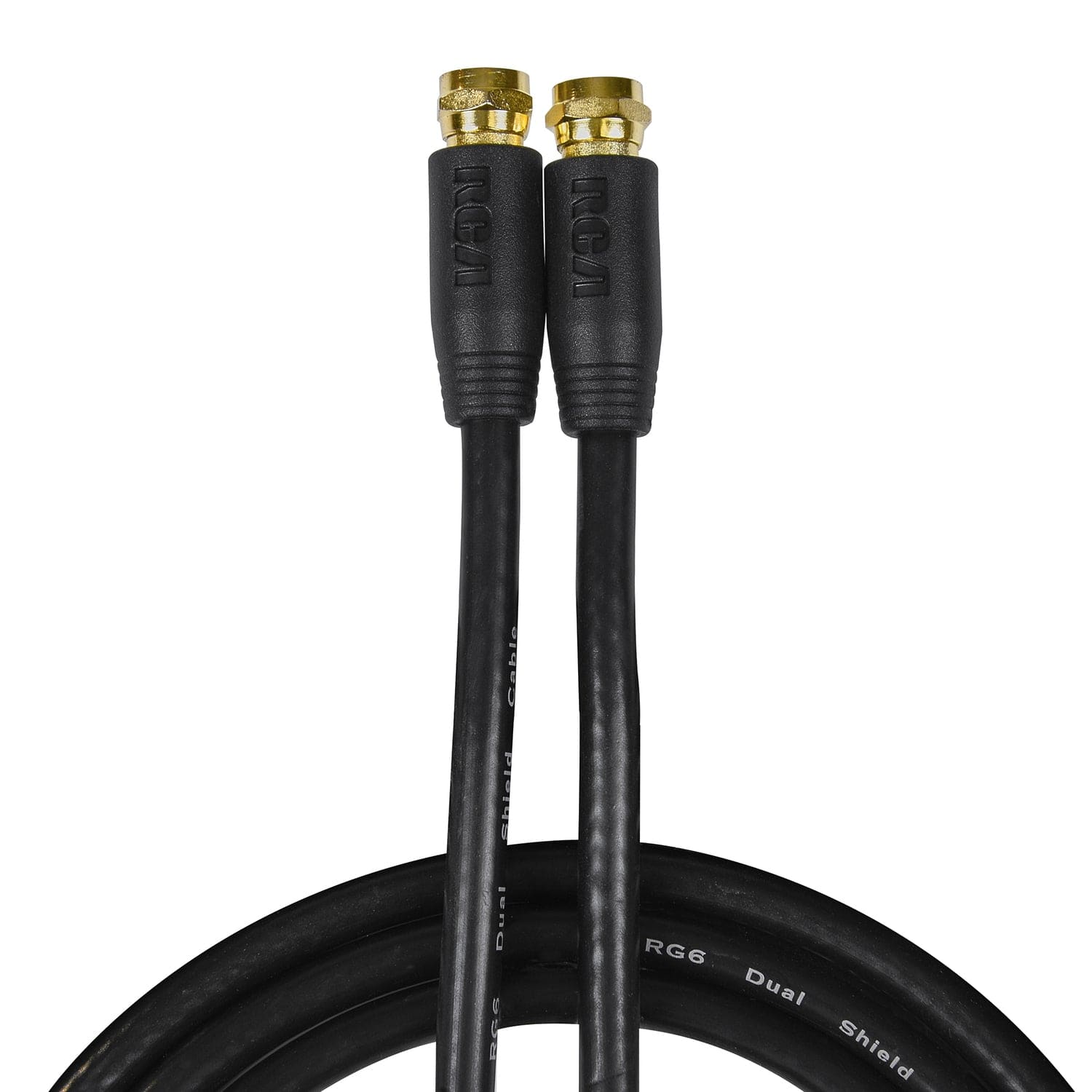 RCA RG6 Coaxial Cable with F-Connectors, 3 Ft., Black