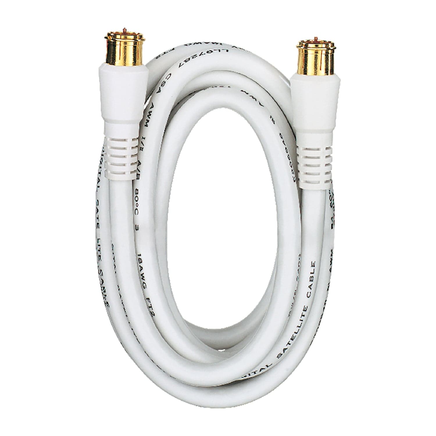 RCA RG6 Coaxial Cable with F-Connectors, 6 Ft., White
