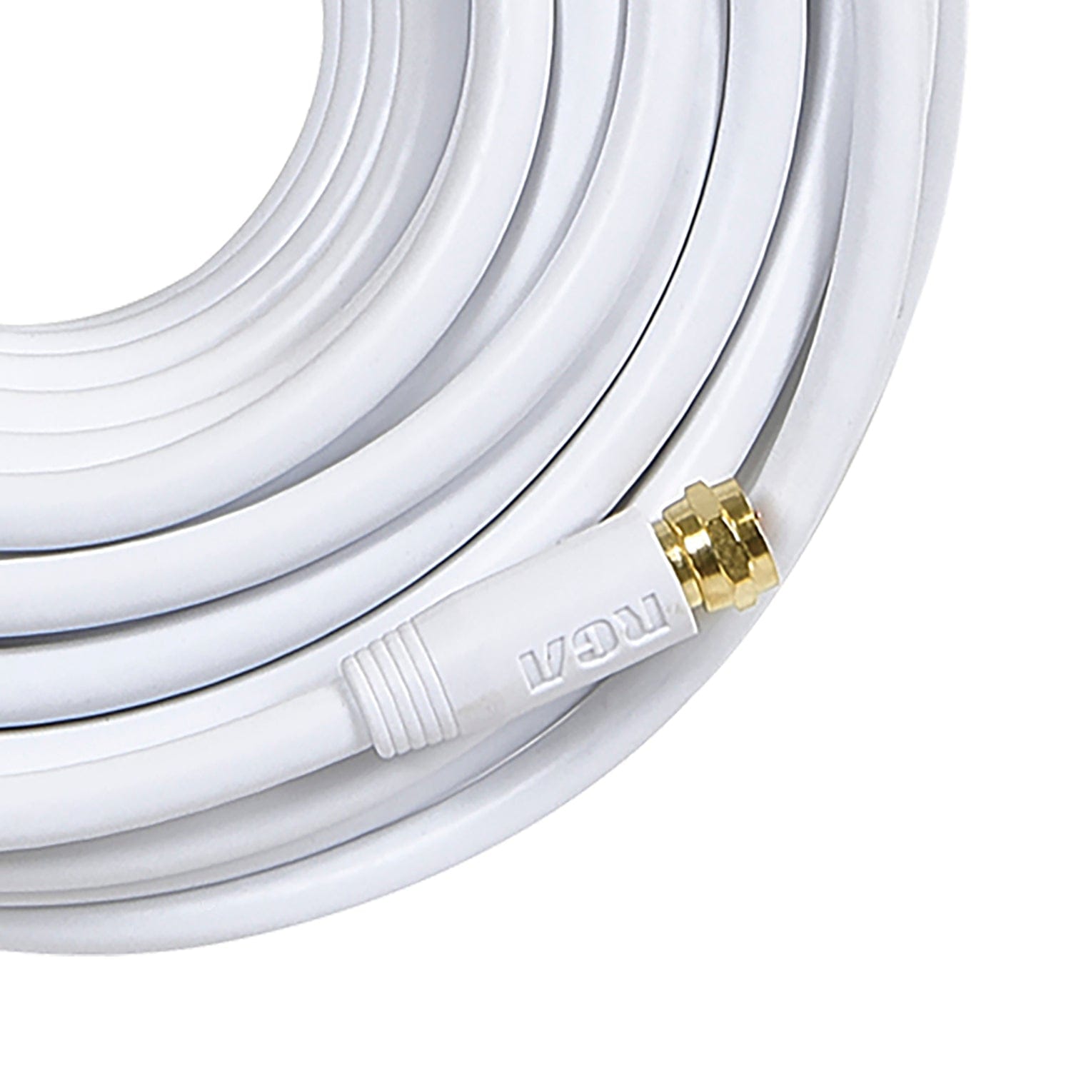 RCA RG6 Coaxial Cable with F-Connectors, 50 Ft., White