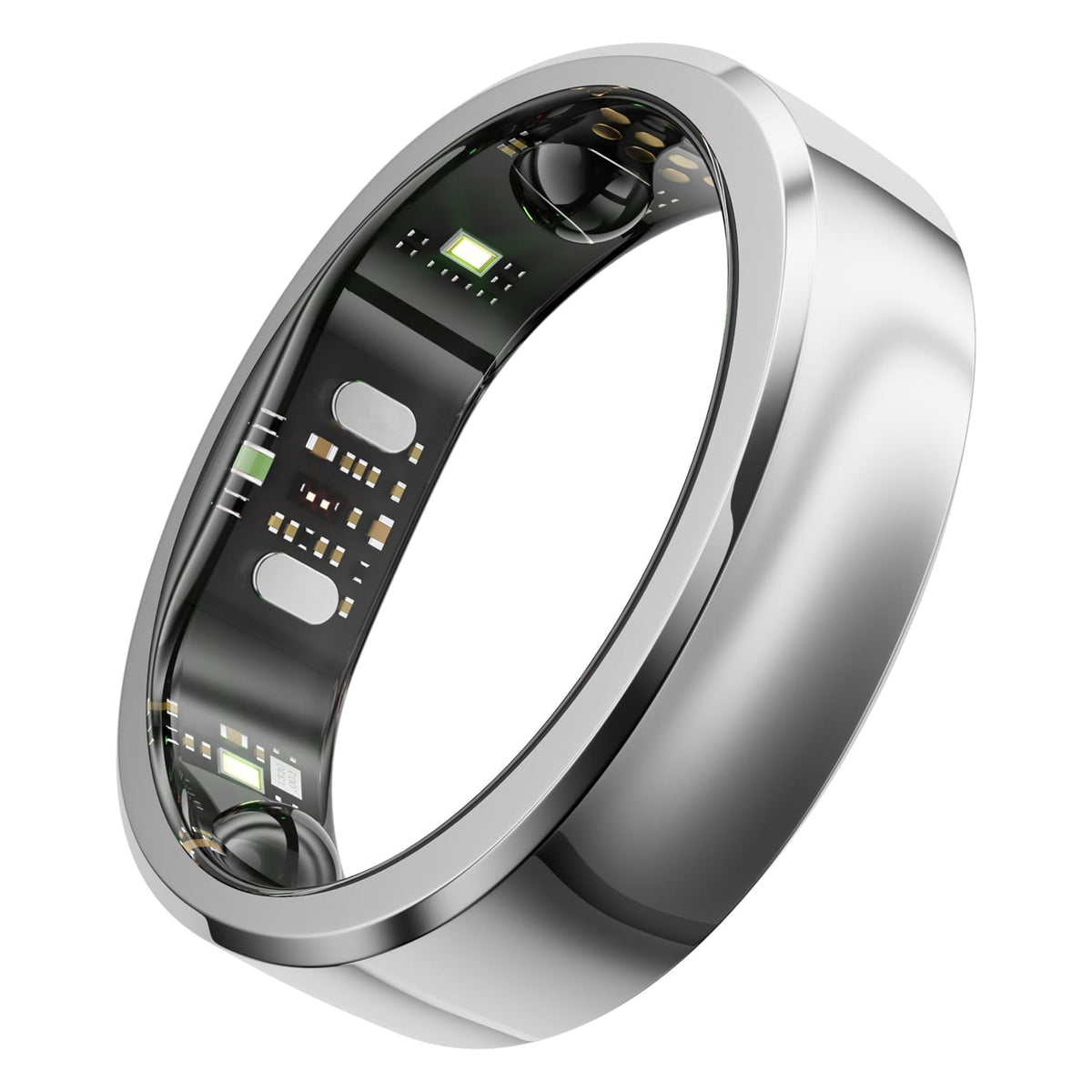 RingConn Gen 3 Smart Ring with Vascular Health Insights, Vibration Alerts, Sleep Apnea Monitoring, Charging Case, Size 13, Future Silver